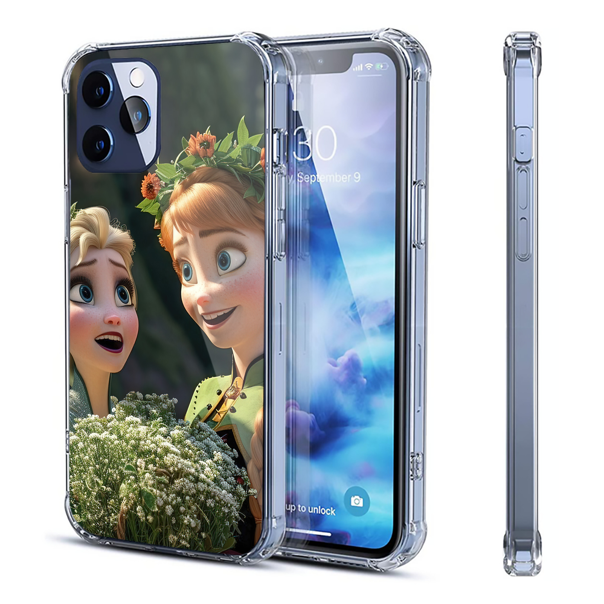 （画像用） アナと雪の女王 アンナ エルサ Frozen Anna Elsa 【iPhone 12シリーズ対応】透明スマホケース（クリアソフトケース）
